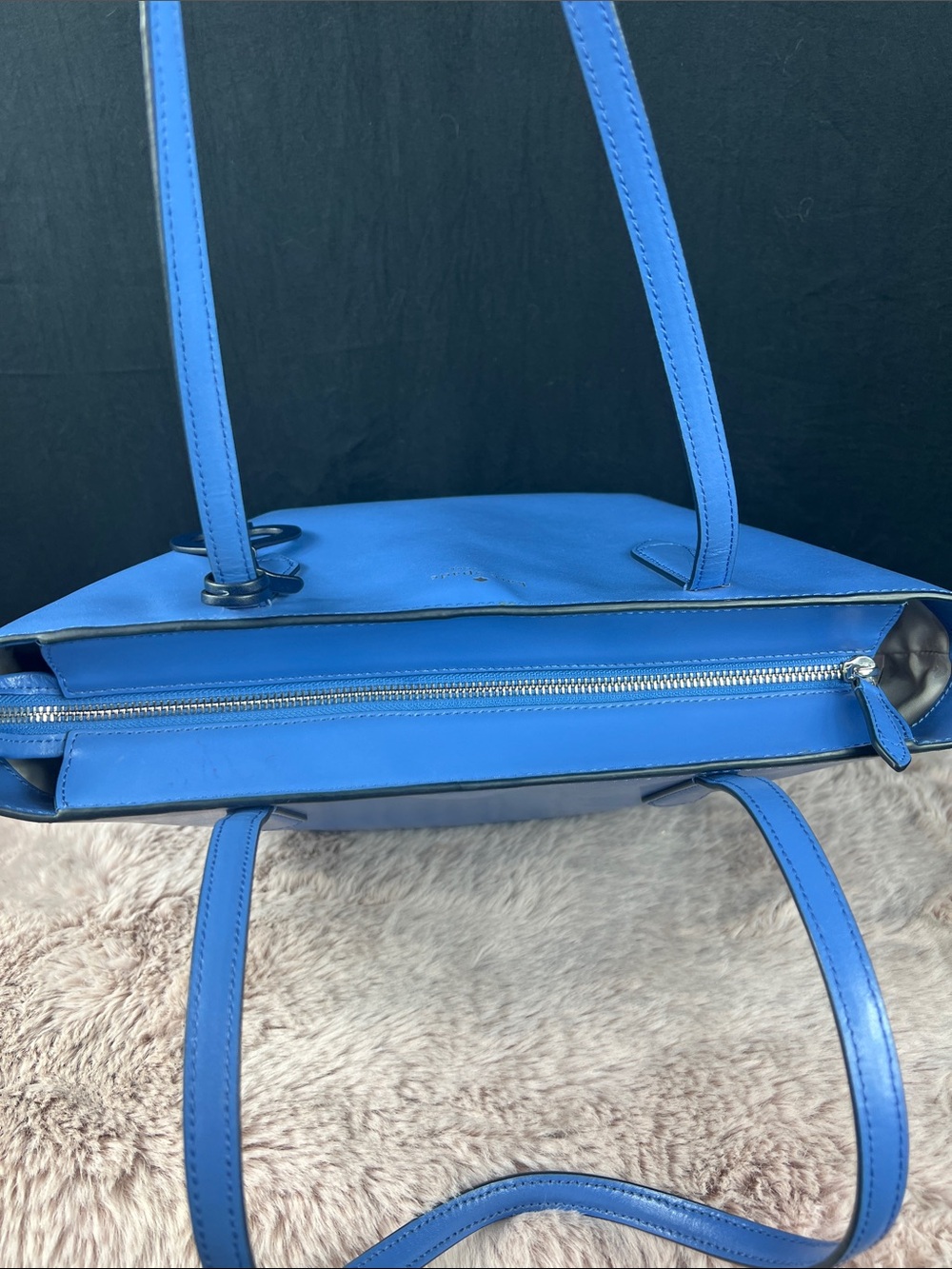 Kate Spade Breanna Smooth Leather Tote Cornflower Blue Large Shoulder Bag | COA - Picture 6 of 13